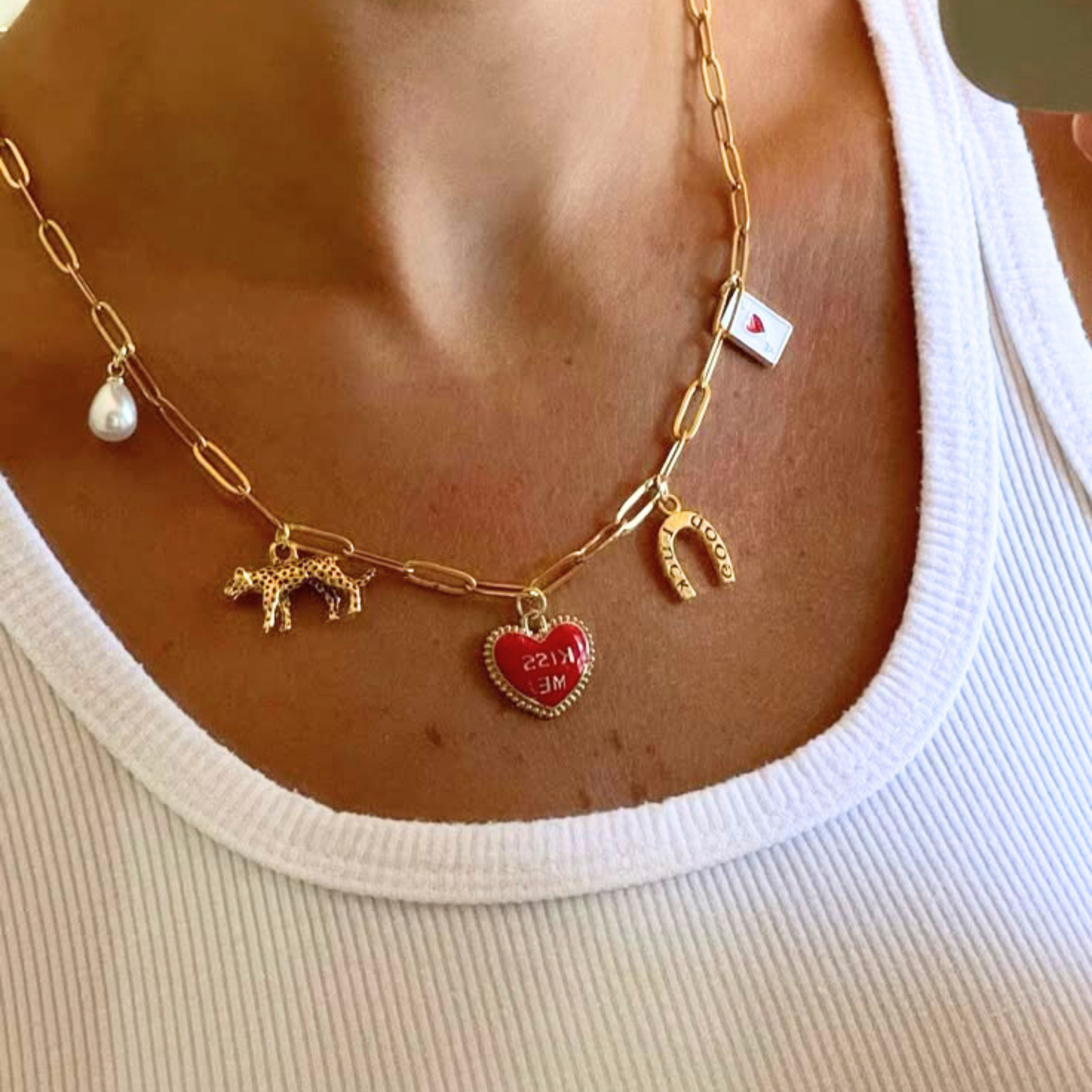 LumiLink Paperclip Charm Necklace