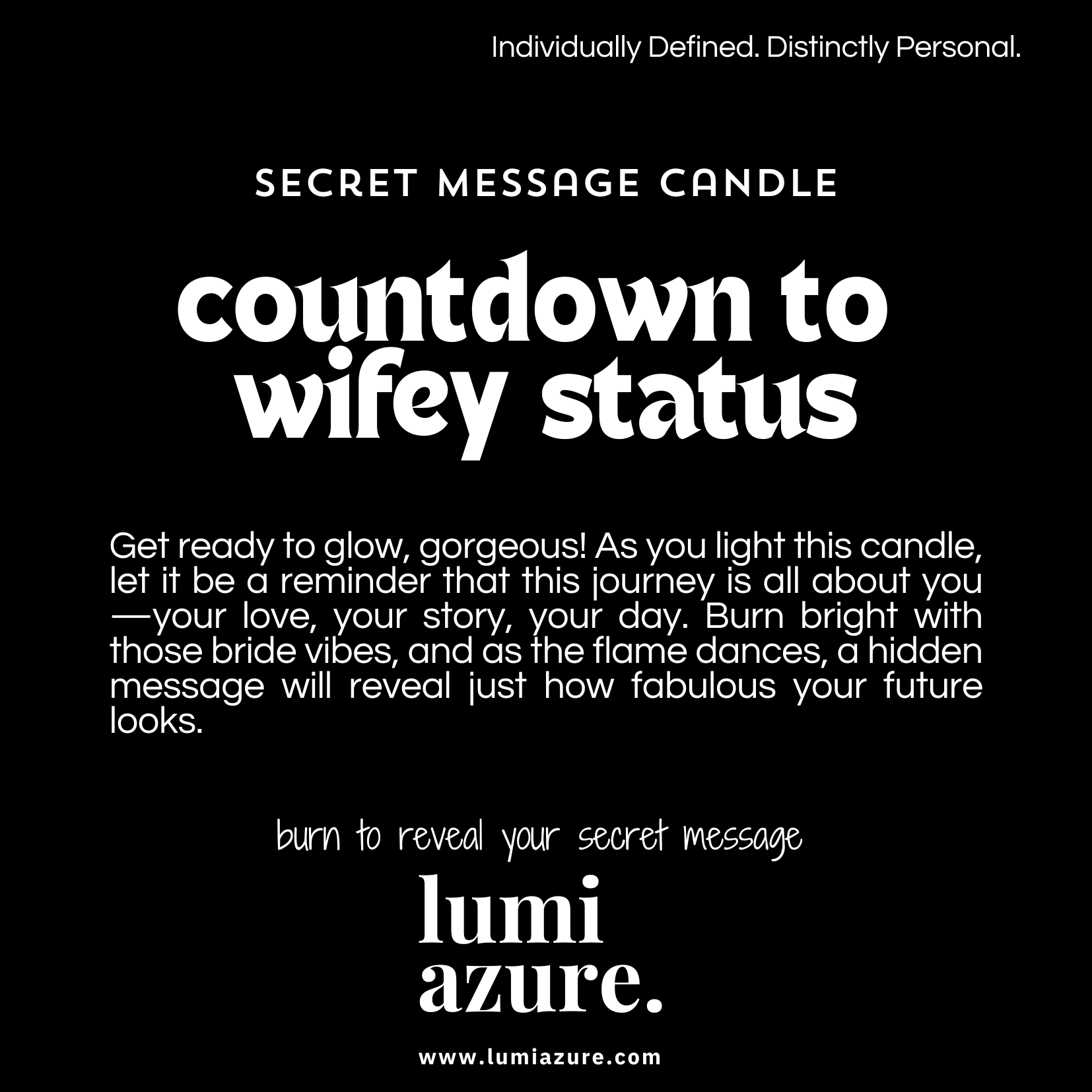 Secret Message Candle - Countdown to Wifey Status
