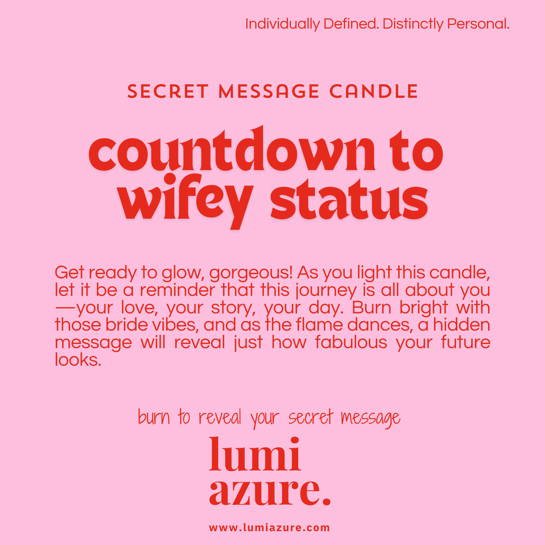 Secret Message Candle - Countdown to Wifey Status