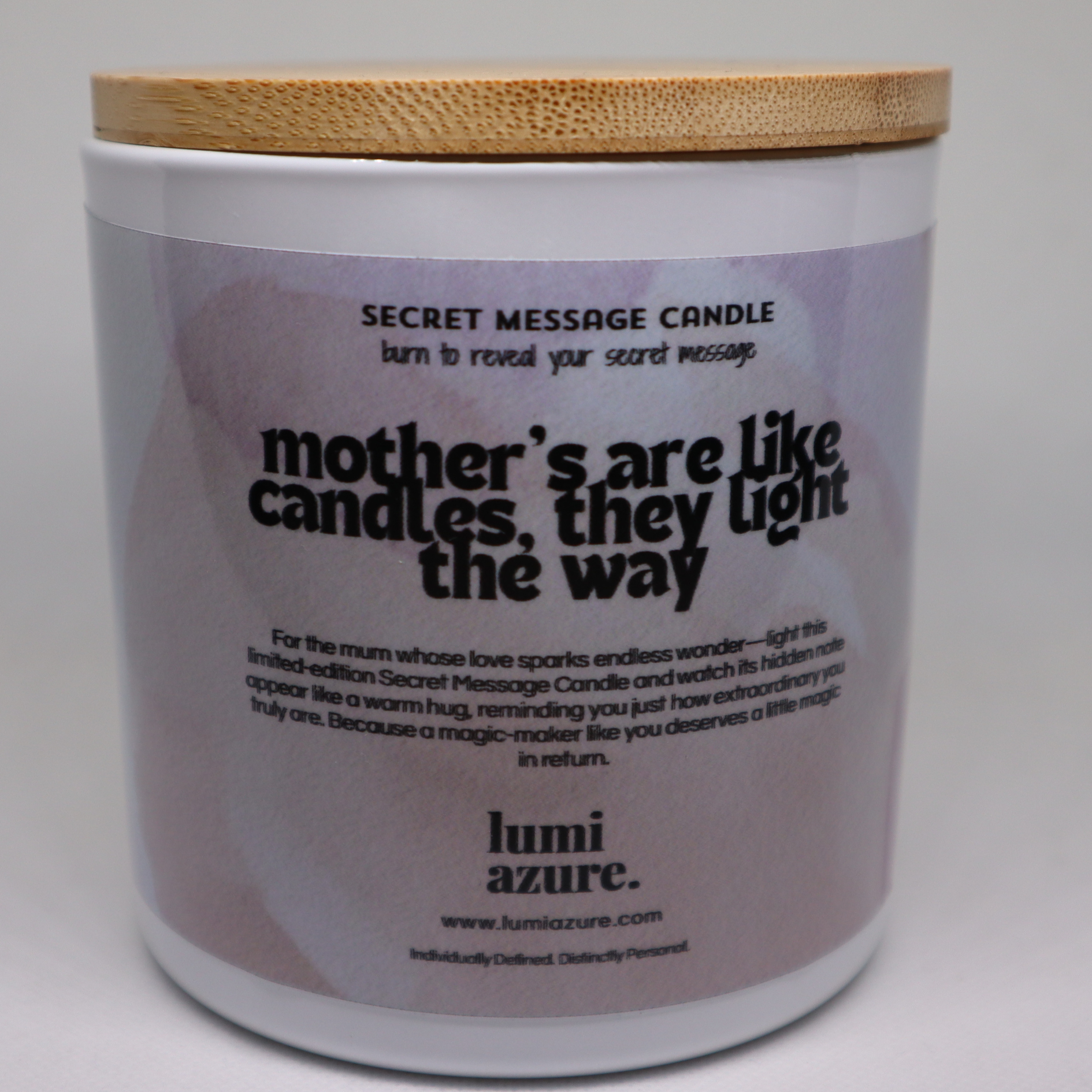 Limited Edition Mothers Day Secret Message Candle - pastel haze